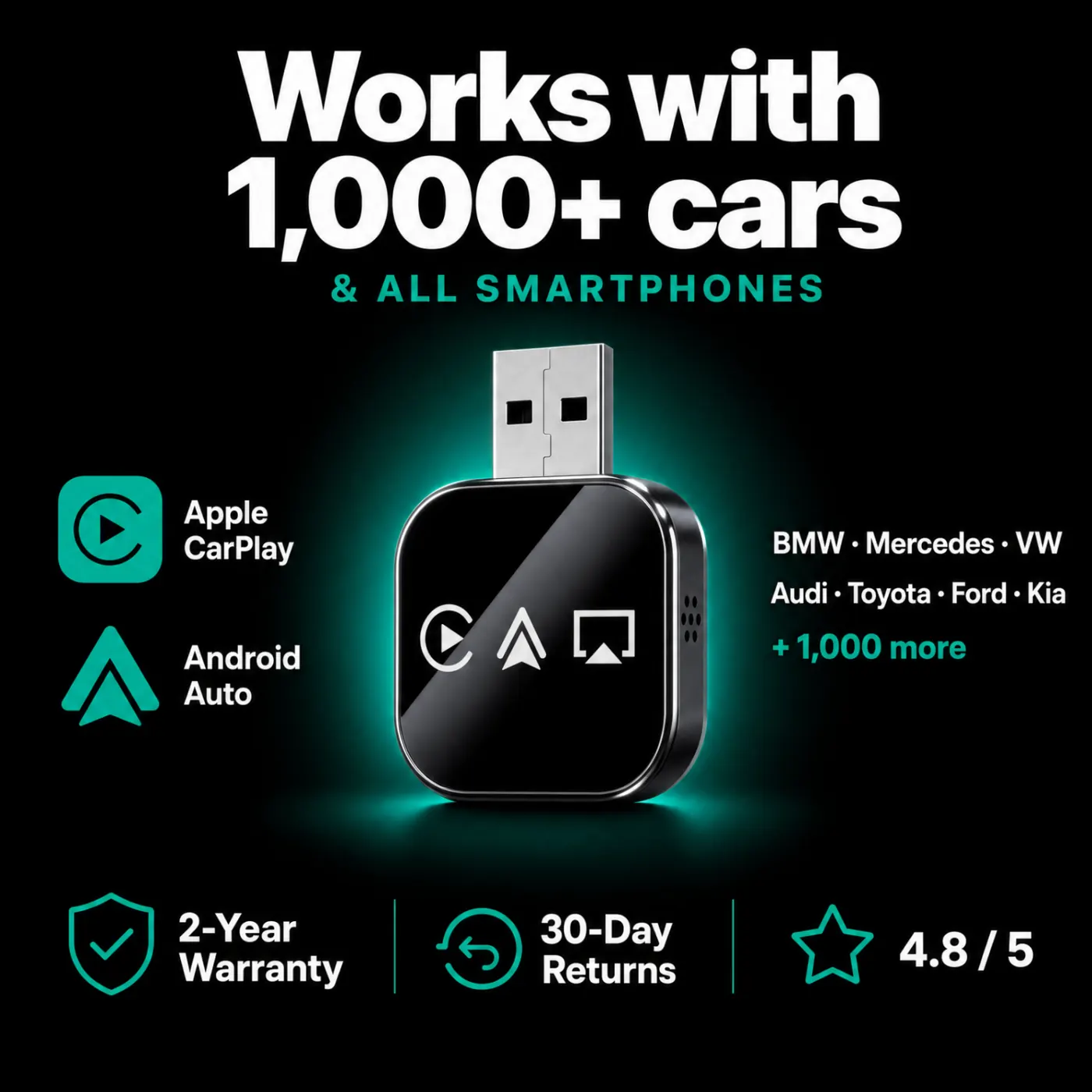 Works with 800+ car models